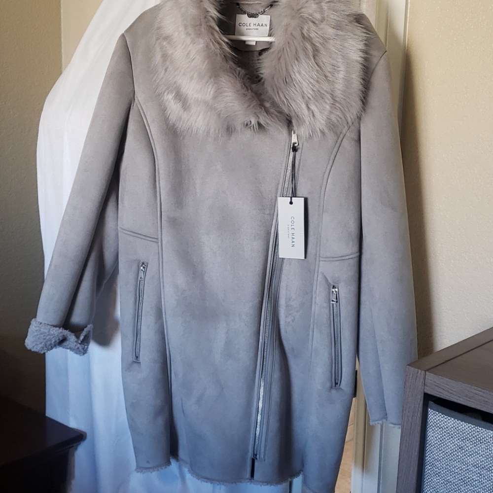 Cole Haan Signature grey sheerling coat